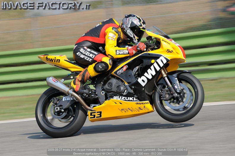 2009-09-27 Imola 2141 Acque minerali - Superstock 1000 - Race - Dominic Lammert - Suzuki GSX-R 1000 K9.jpg